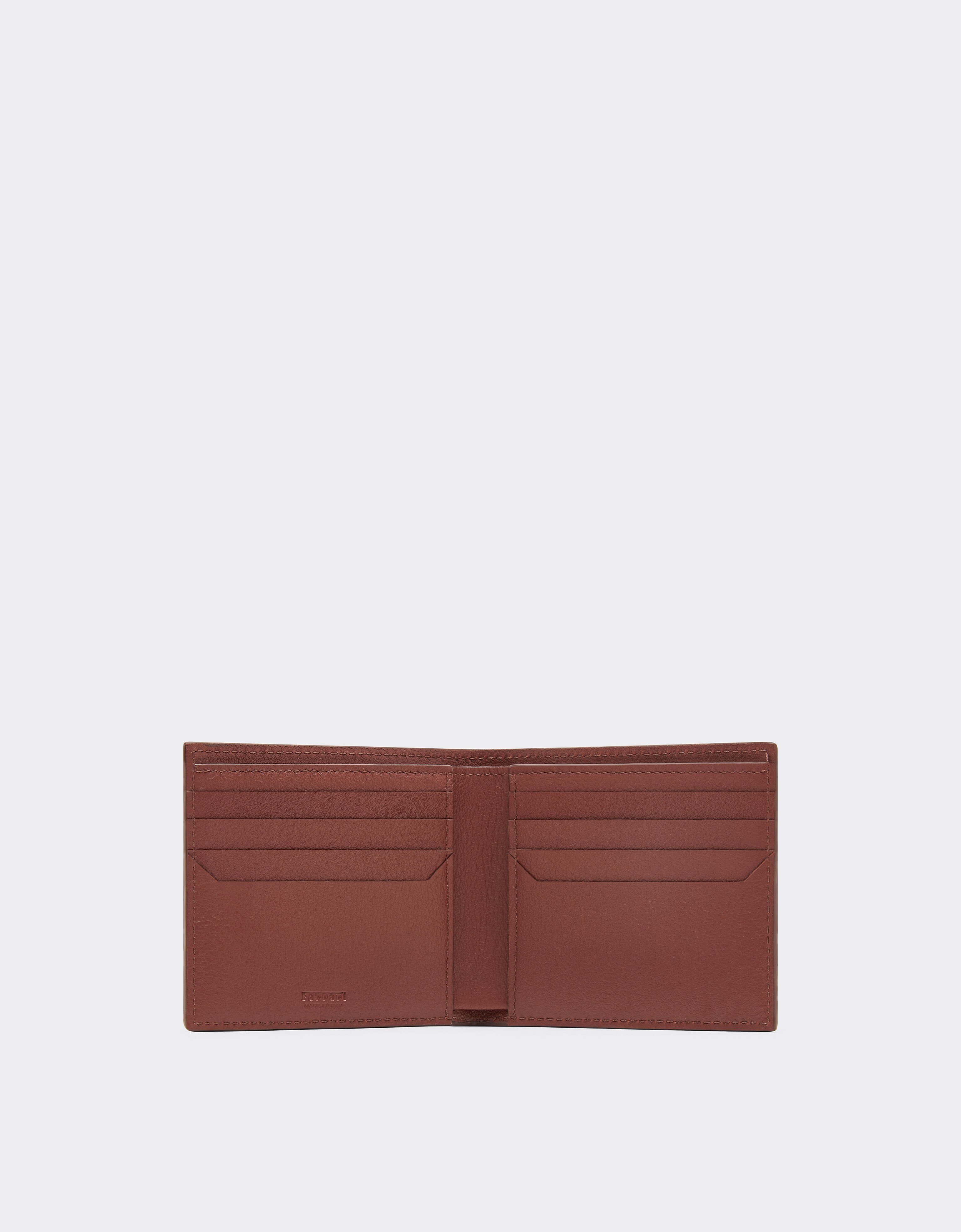 Ferrari Leather folding wallet with livery pattern Espresso 49225f