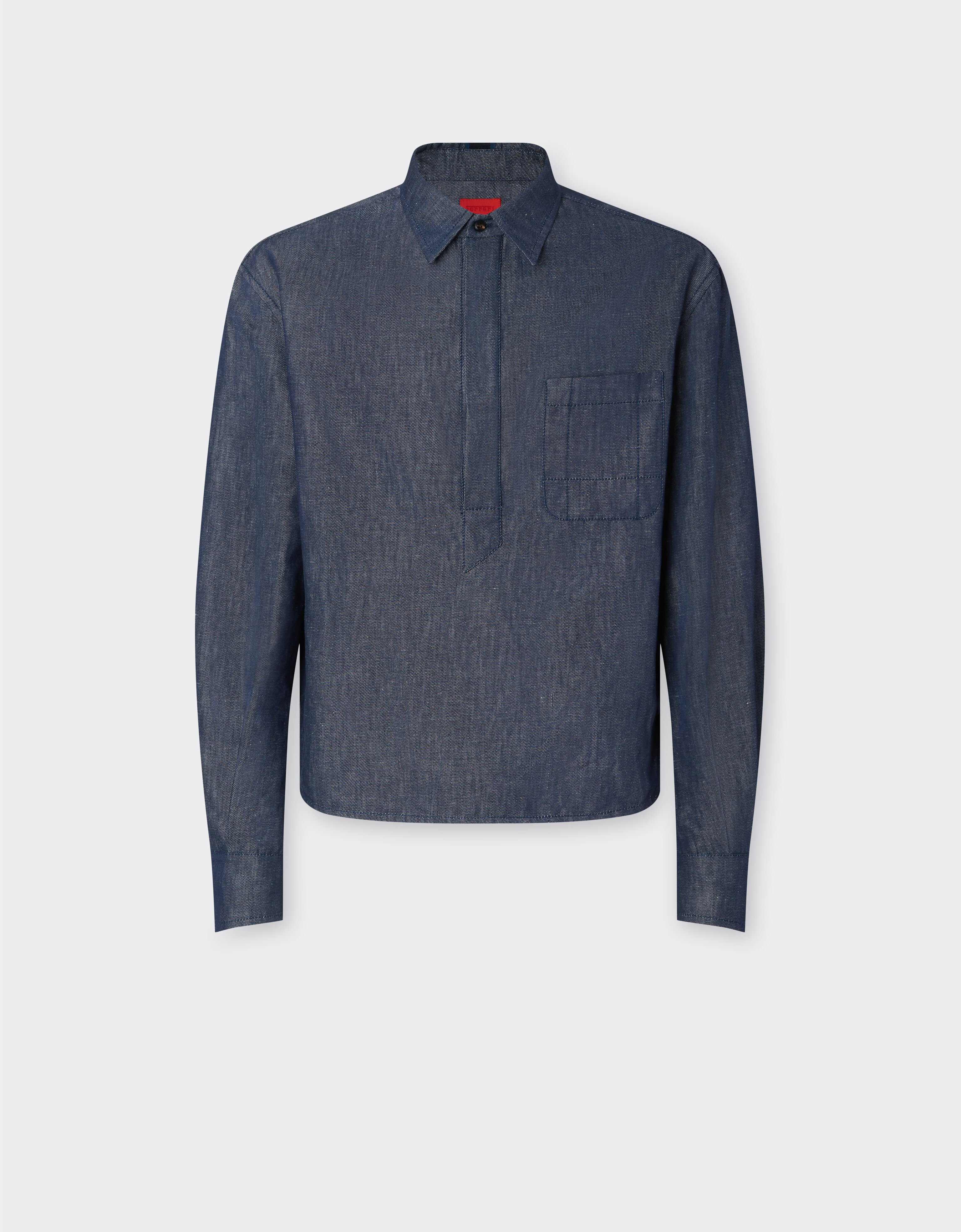 Ferrari Camisa tricotina efecto denim Denim oscuro 22439f