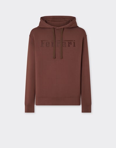 Ferrari Hooded sweatshirt in scuba Espresso 49280f