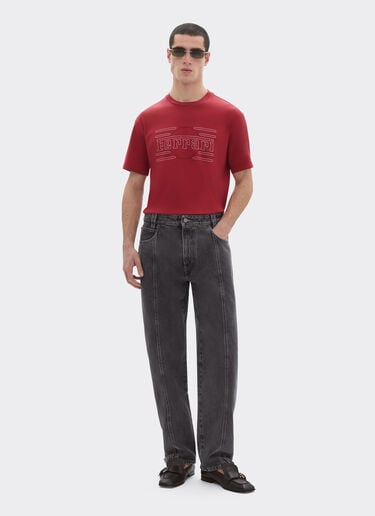 Cotton T-shirt with embroidery Ferrari Cotton T-shirt with embroidery Maison Red 50836f