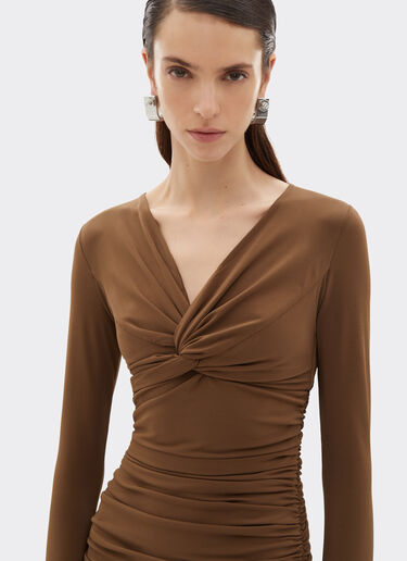 Mini dress in viscose crepe jersey Ferrari Mini dress in viscose crepe jersey Khaki Green 50128f