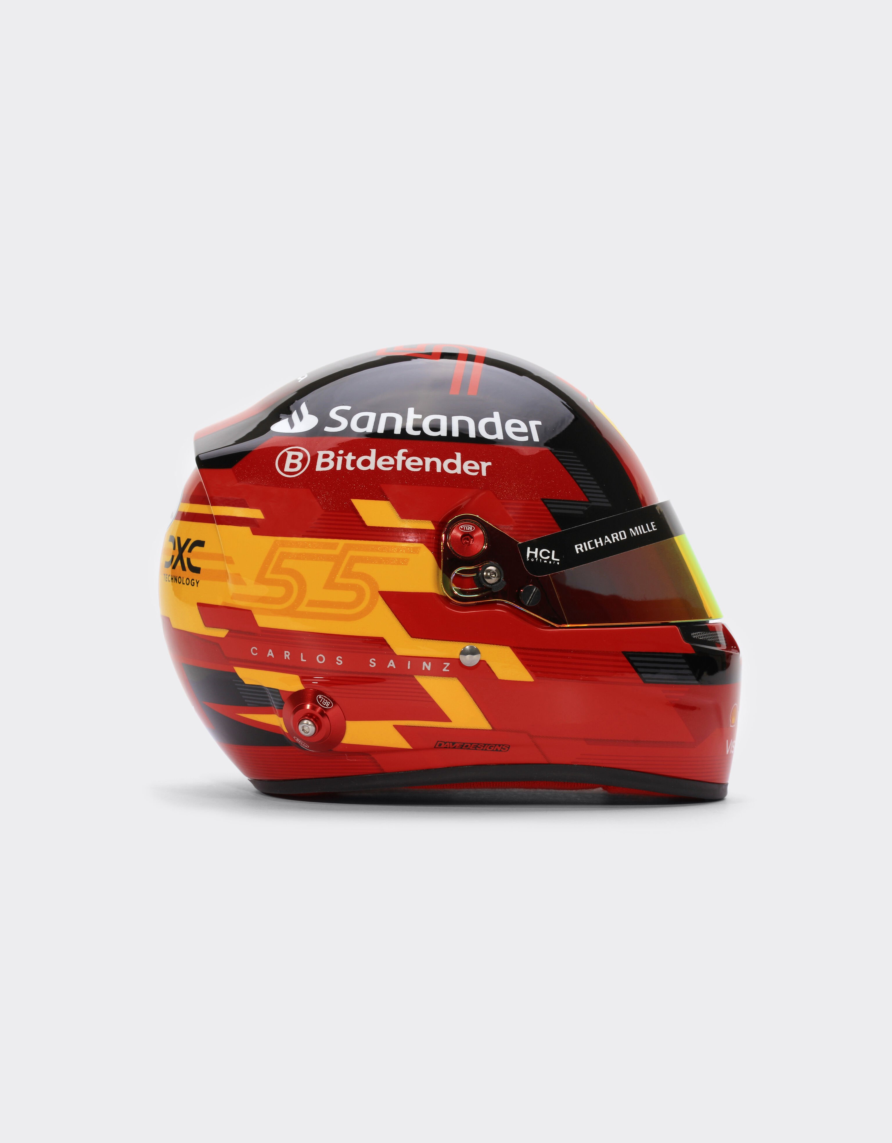 Ferrari 2024 Carlos Sainz mini helmet in 1:2 scale Red F1345f