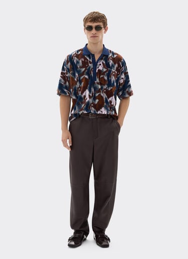 Chenille polo shirt with Cavallino Ikat pattern Ferrari Chenille polo shirt with Cavallino Ikat pattern Peacock 49272f