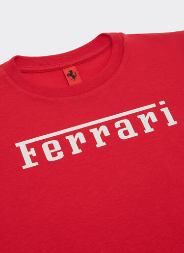 Cotton T-shirt with Ferrari logo Ferrari Cotton T-shirt with Ferrari logo Racing red 51062fK