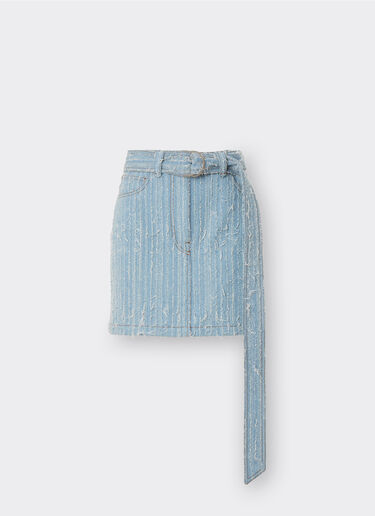 Ferrari enim-Minirockausgefranst und gebleicht Heller Denim 22194f