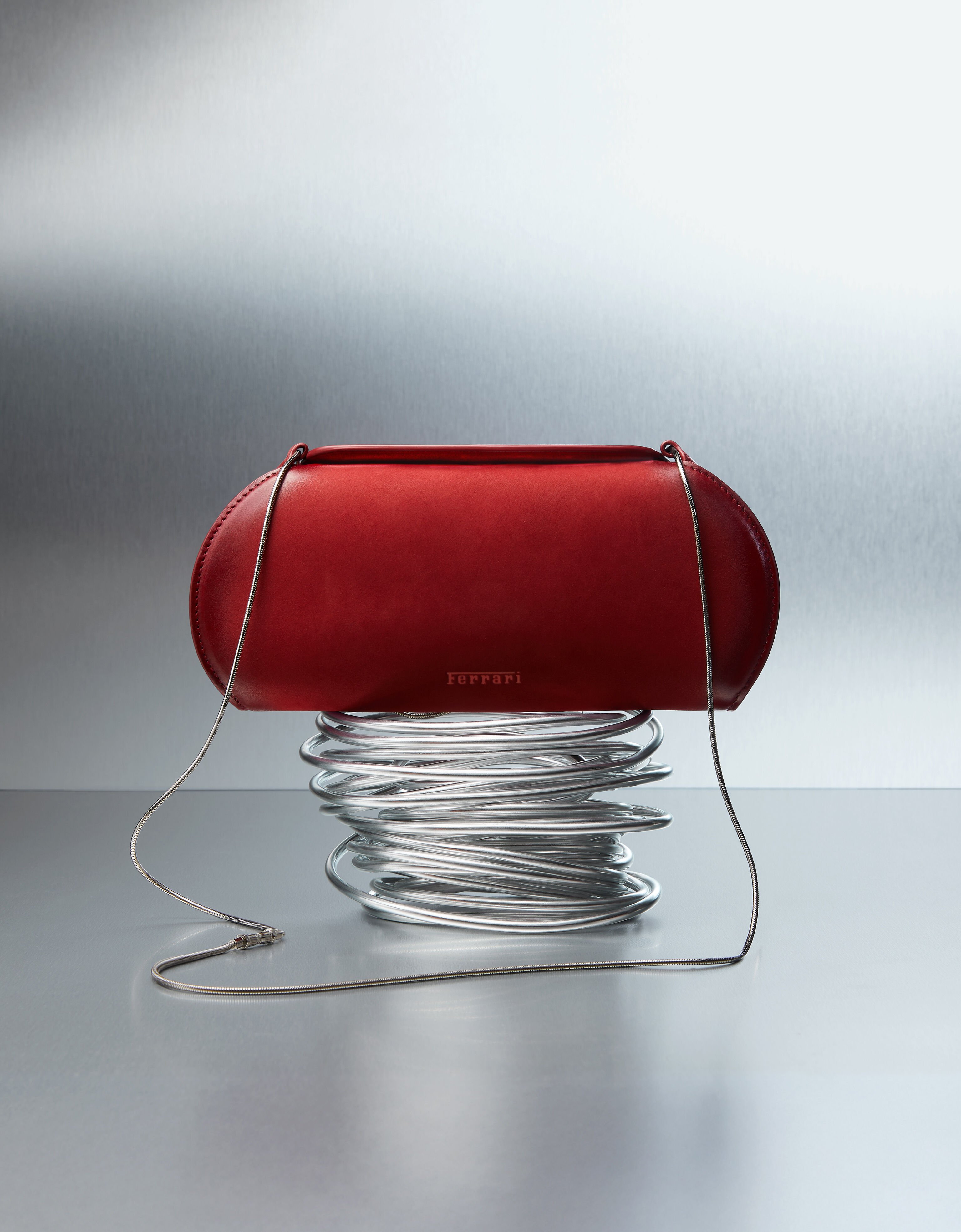 Ferrari Ferrari Dino wallet in shaded nubuck with shoulder strap Maison Red 50396f