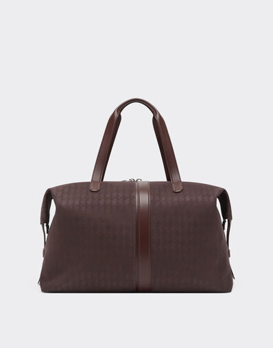 Ferrari Q-Cycle® jacquard duffle bag with Cavallino pattern Mahogany 49135f