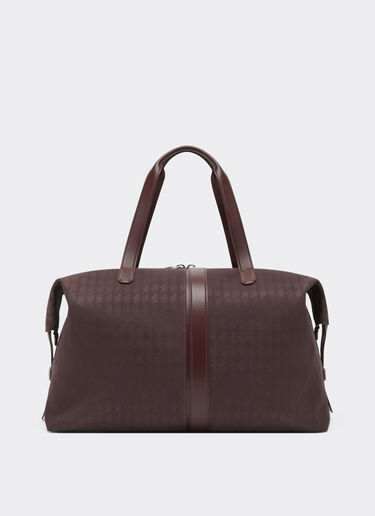Ferrari Q-Cycle® jacquard duffle bag with Cavallino pattern Mahogany 49135f