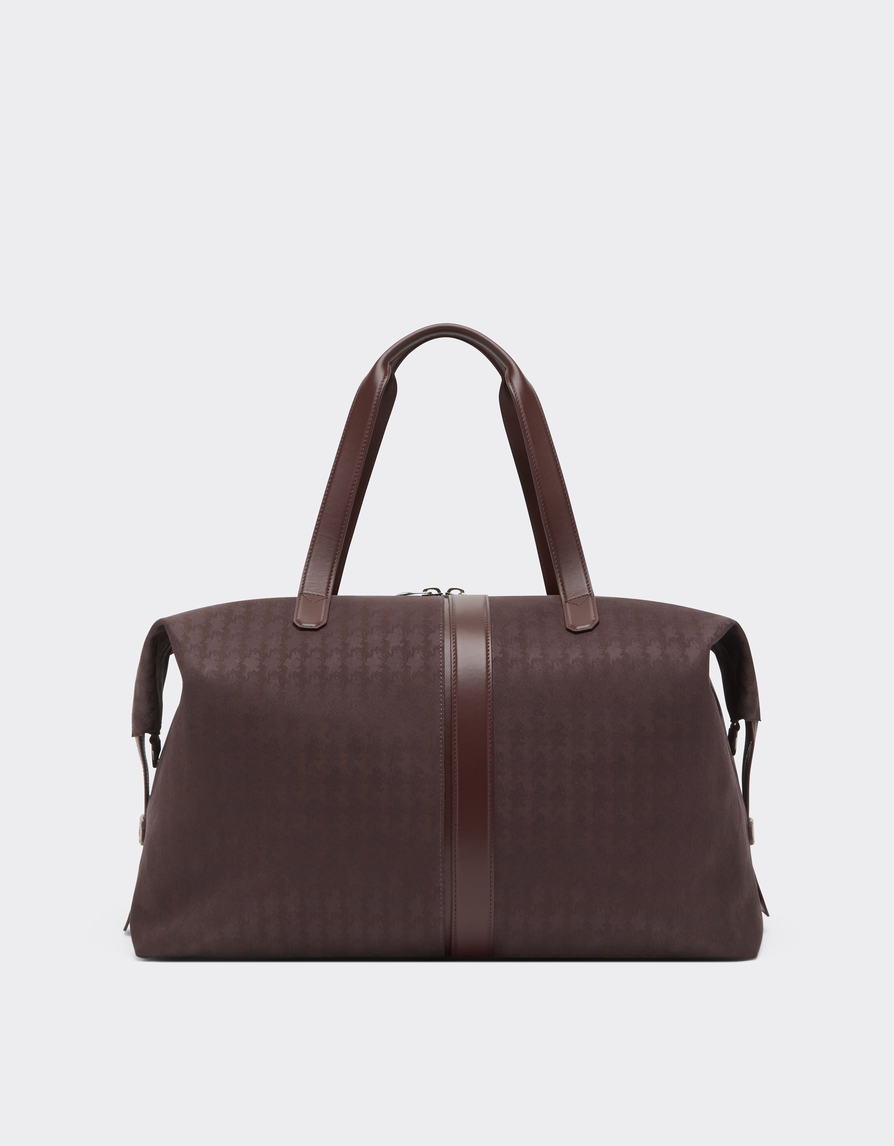 Ferrari Q-Cycle® jacquard duffle bag with Cavallino pattern Mahogany 49135f