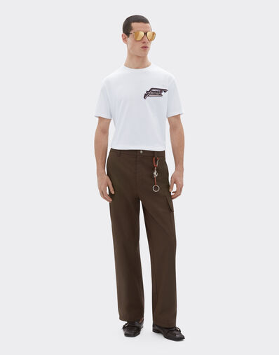 Ferrari T-shirt en coton avec patch Ferrari Optical White 50825f