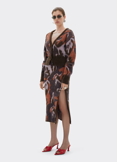 Ferrari Knit cardigan with Cavallino Ikat pattern Espresso 22530f