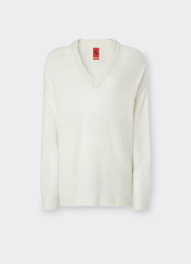 Ferrari Woolsweater  with V-neck Ivory 21039f