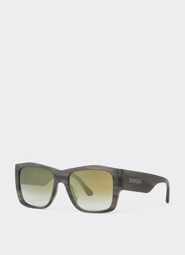 Ferrari Ferrari sunglasses in striped grey acetate with gradient green mirror lenses Ingrid F1265f