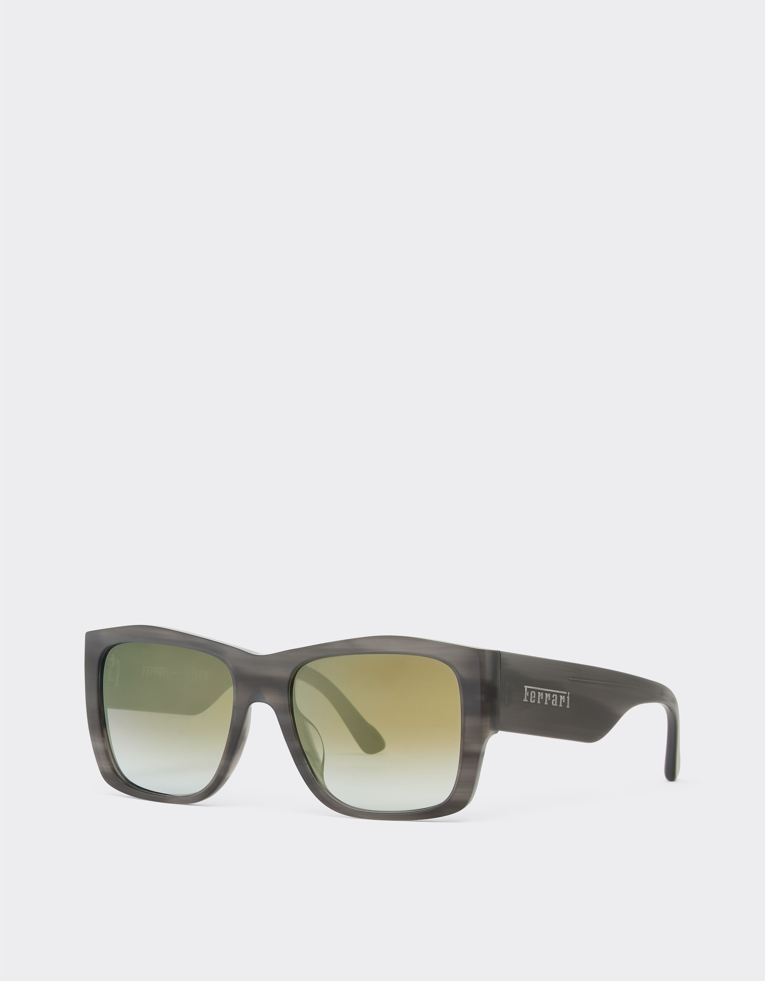 Ferrari Ferrari sunglasses in striped grey acetate with gradient green mirror lenses Ingrid F1265f