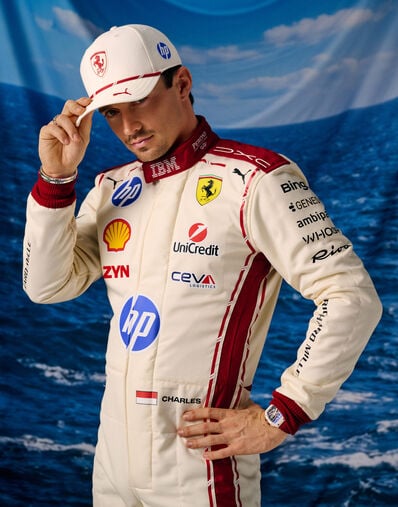 Ferrari Leclerc Replica Baseball Cap for the 2026 Monaco Grand Prix Bianco LA0CP1148EXT0001f
