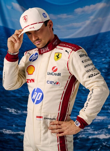 Casquette de baseball Replica Leclerc pour le GP de Monaco 2026 Ferrari Casquette de baseball Replica Leclerc pour le GP de Monaco 2026 Bianco LA0CP1148EXT0001f