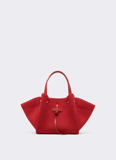 Ferrari ニットとレザーのトートバッグ Rosso Magma CBWTO0002YA00006f