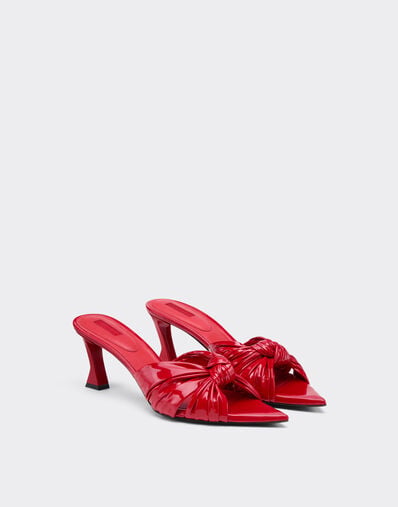 Ferrari Patent leather sandal with knotted design Racing red 49109f