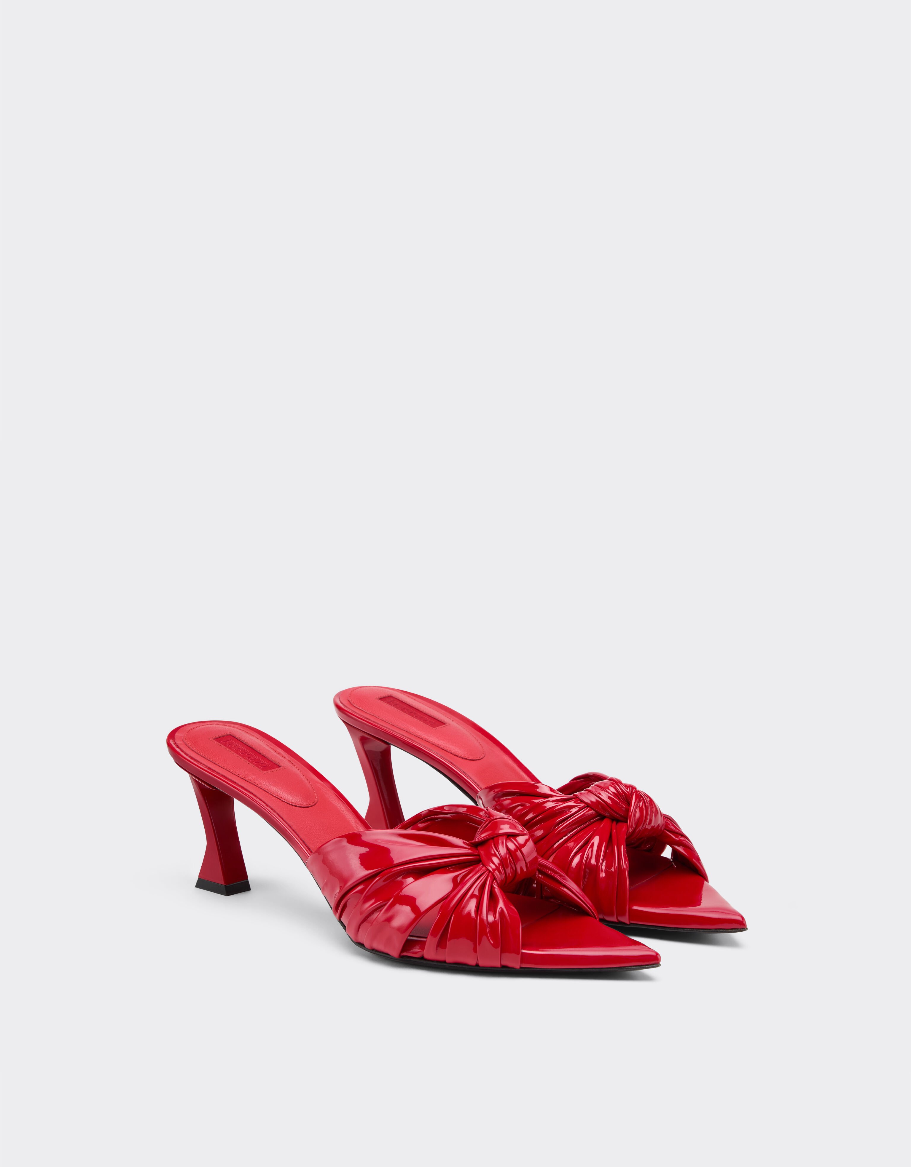Ferrari Patent leather sandal with knotted design Racing red 49109f
