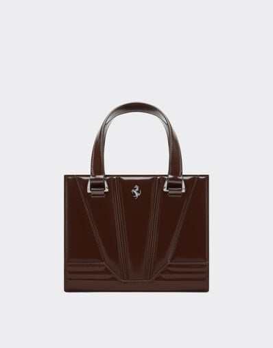 Ferrari Ferrari GT mini tote bag in glossy leather Espresso 49122f