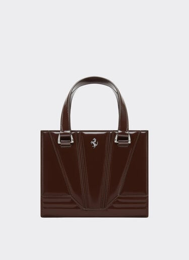 Ferrari GT mini tote bag in glossy leather Ferrari Ferrari GT mini tote bag in glossy leather Espresso 49122f