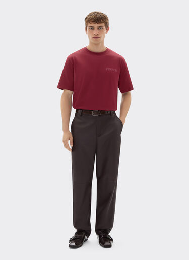 Ferrari Cotton T-shirt with Ferrari logo Mahogany 21163f
