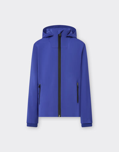 Ferrari Jacket in technical fabric with hood and Ferrari Shield detail Navy 22763fK