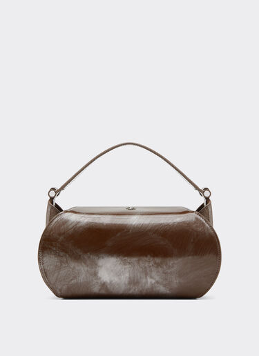 Ferrari La Ferrari Dino top handle bag in abraded leather Silver 49766f