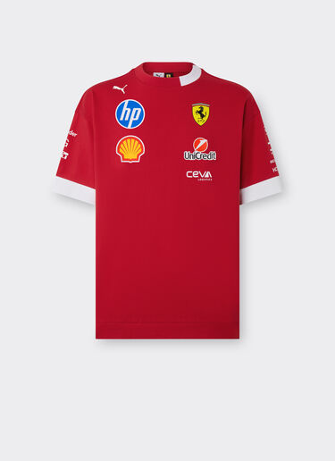Ferrari 2025 T-shirt piloti Puma per Scuderia Ferrari HP Rosso Corsa LA01Rf