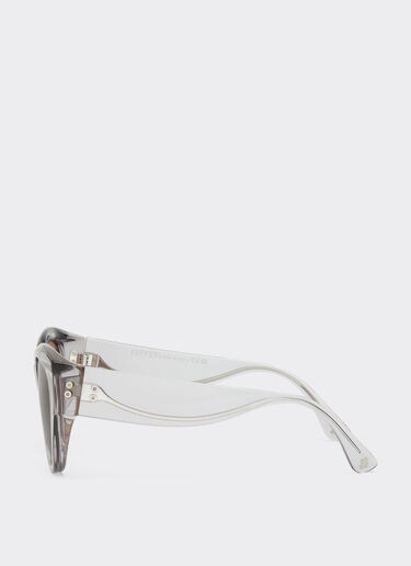 Ferrari Gafas de sol Ferrari de acetato gris transparente con lentes marrones Ingrid F1274f