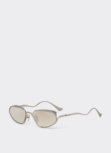 Ferrari Ferrari sunglasses in silver-tone titanium with grey lenses Ingrid LA02Sf