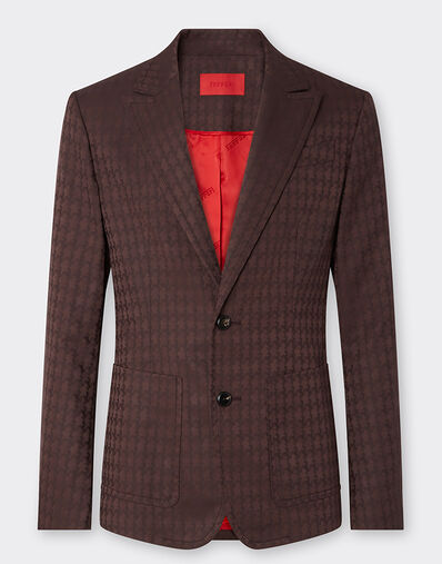 Ferrari Blazer à simple boutonnage en sergé de coton Q-Cycle®. Acajou 22685f