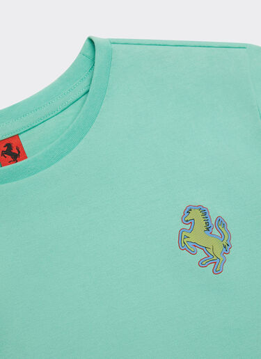 Ferrari T-shirt with Prancing Horse patch Aquamarine 48528fK