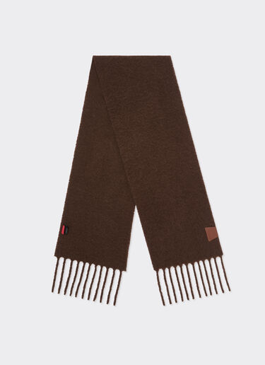 Ferrari Alpaca scarf with Ferrari label Dark brown 22714f