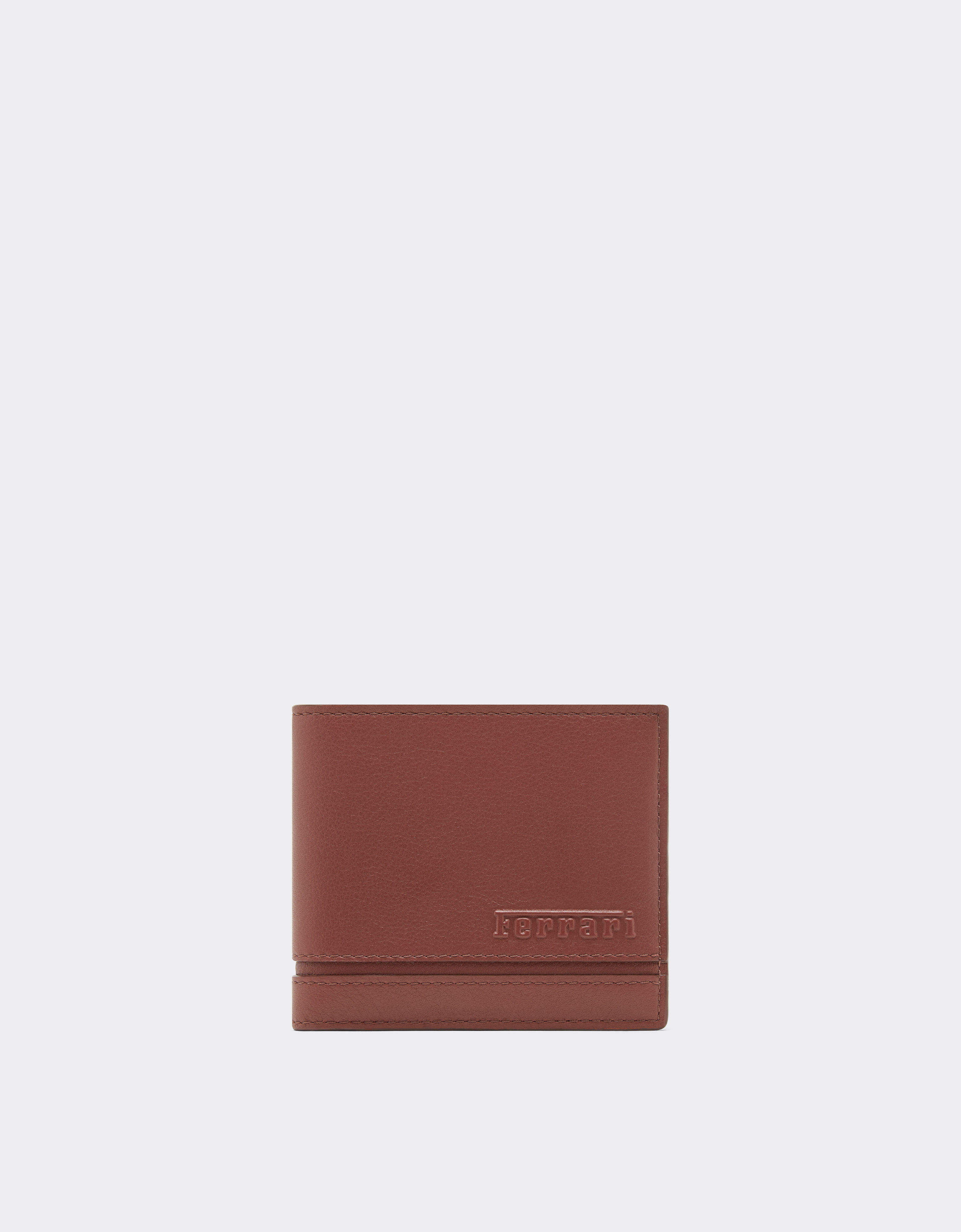 Ferrari Leather folding wallet with livery pattern Espresso 49225f