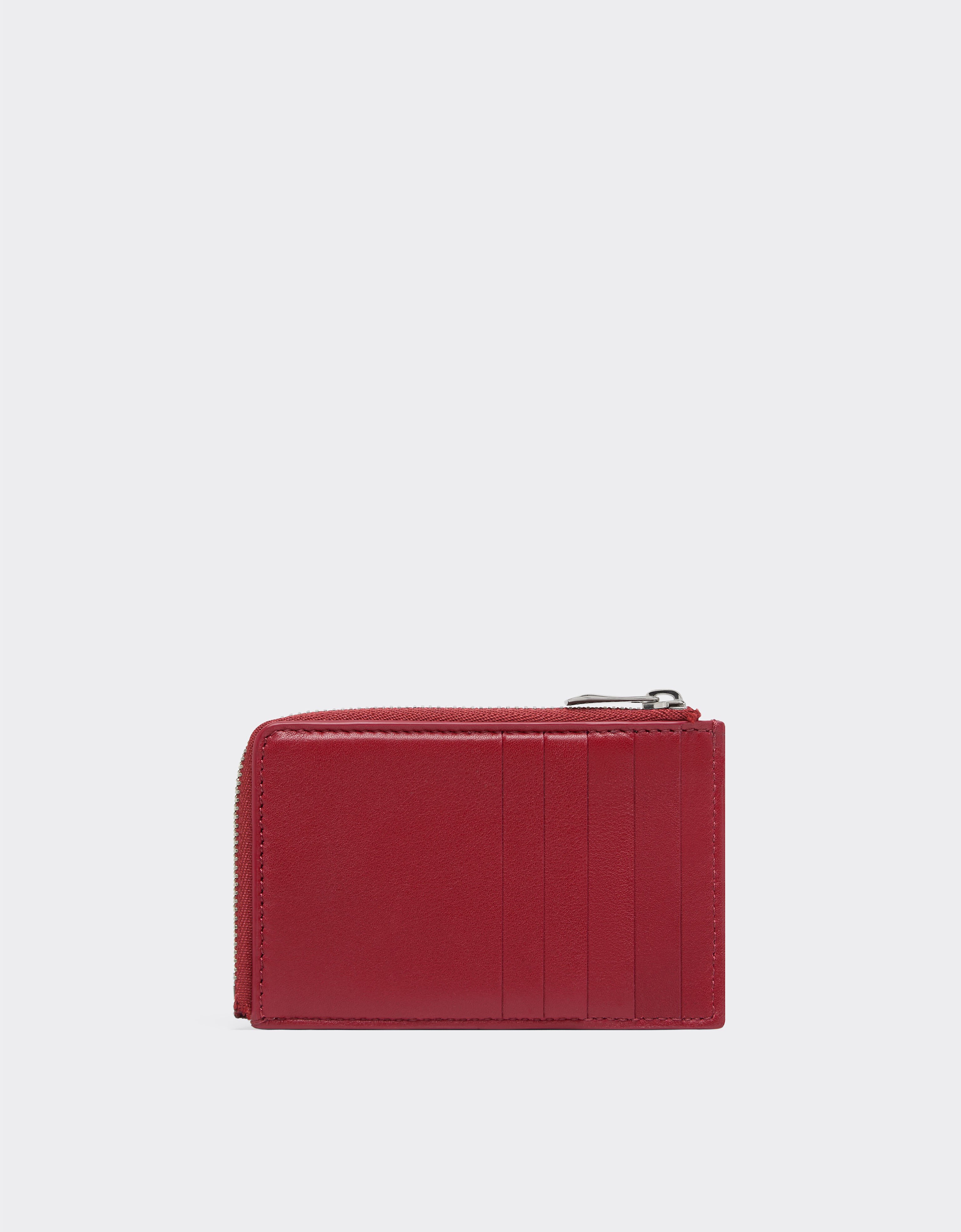 Ferrari Leather card holder with zip Maison Red 50622f