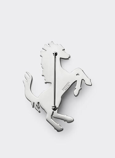 Ferrari Prancing Horse Rhinestone Brooch Silver CGWSP0001JU00005f