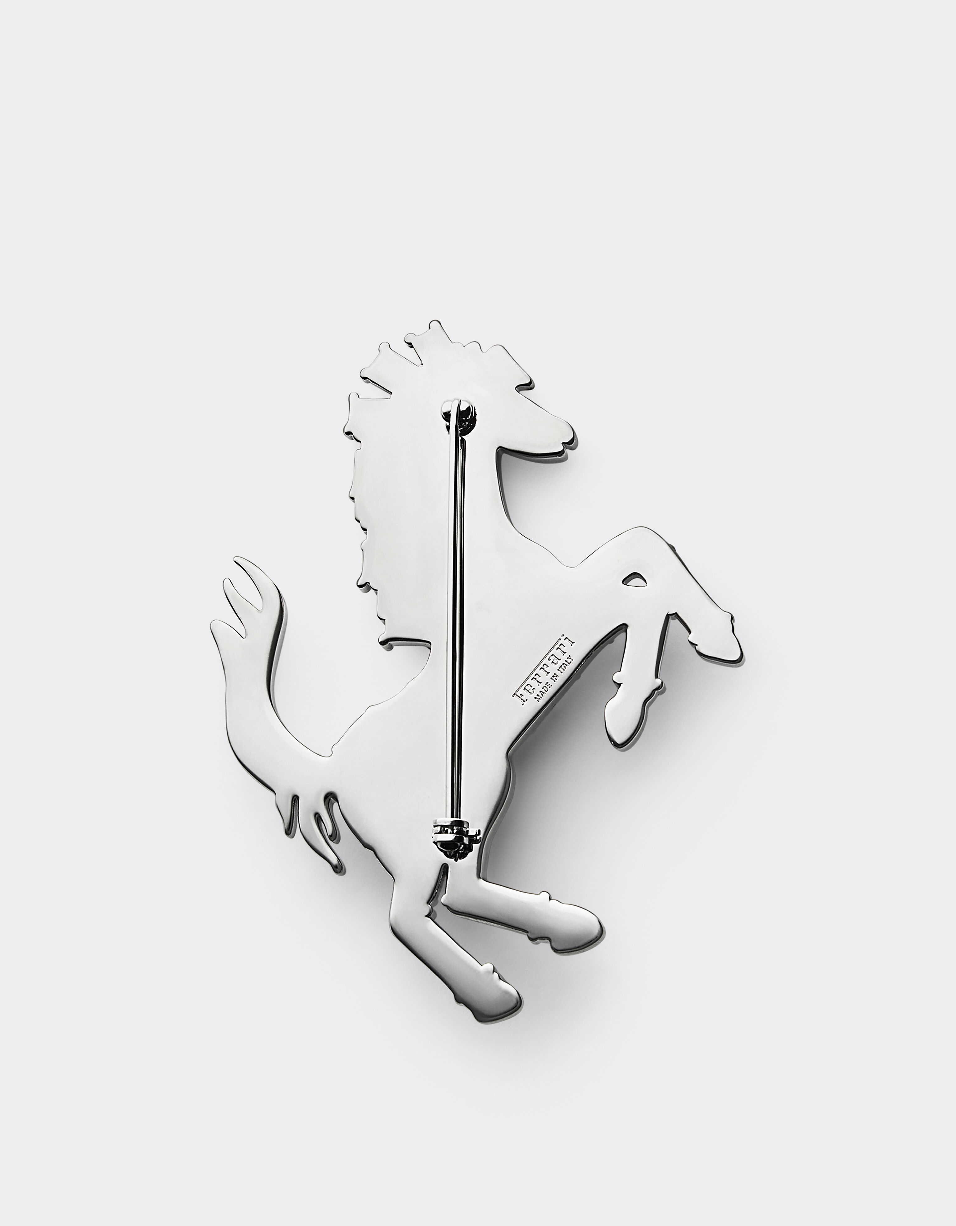Ferrari Prancing Horse Rhinestone Brooch Silver CGWSP0001JU00005f