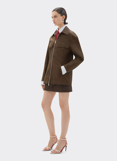 Ferrari Technical gabardine jacket with a vintage effect Khaki Green 49926f