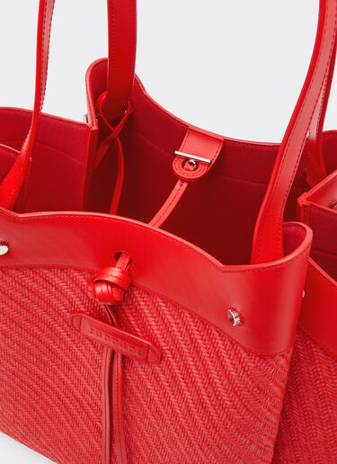 Ferrari Raffia and leather tote bag Rosso Dino 49110f