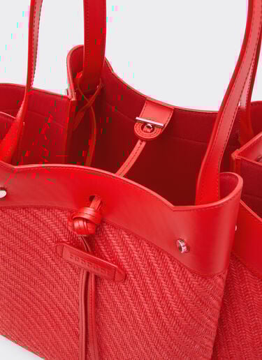 Raffia and leather tote bag Ferrari Raffia and leather tote bag Rosso Dino 49110f