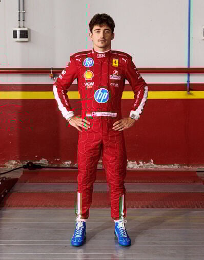 Ferrari Puma for Scuderia Ferrari HP Charles Leclerc Monza 2025 racing suit Red LA0COf