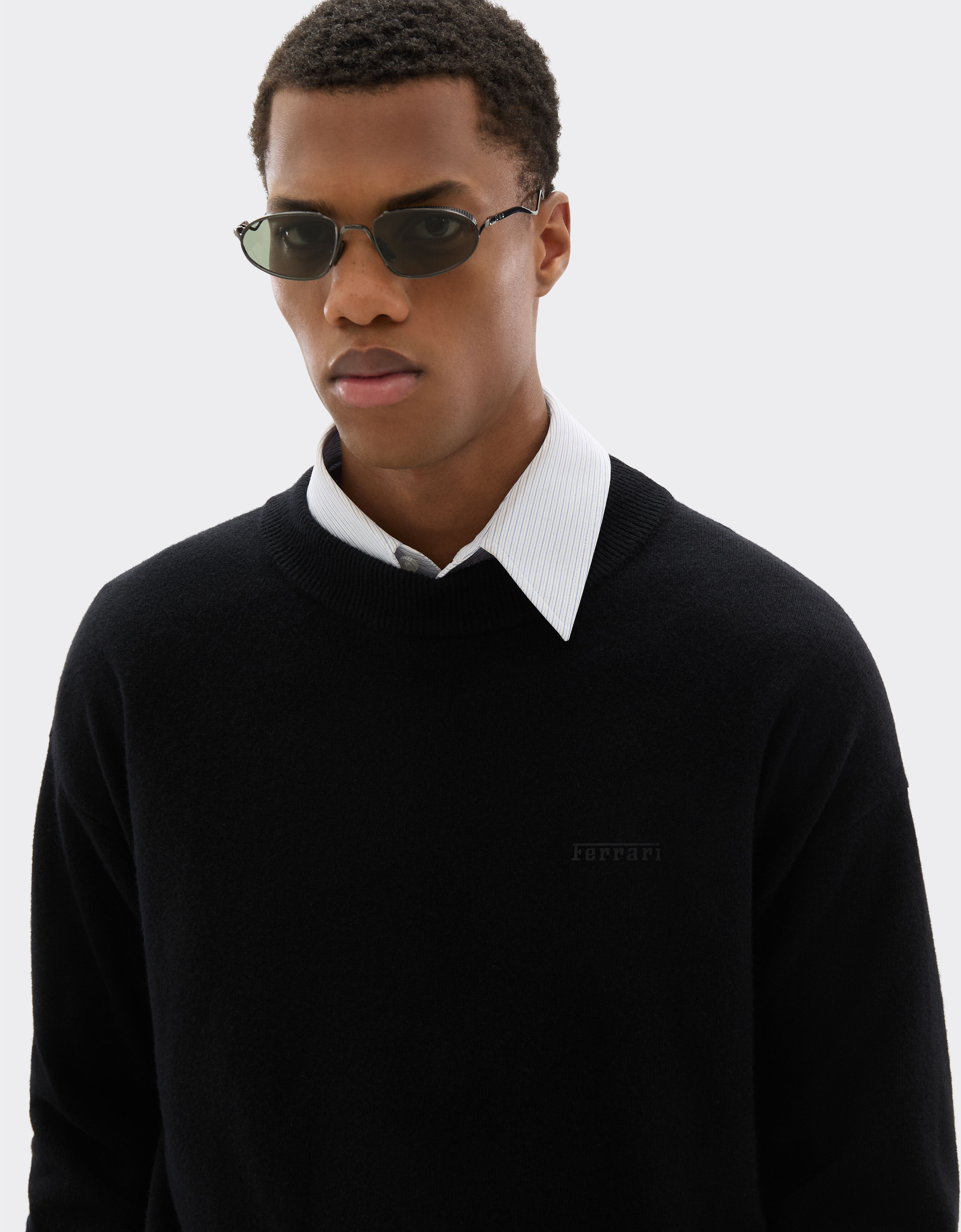 Ferrari Maglia in lana e cashmere con logo Nero 21204f