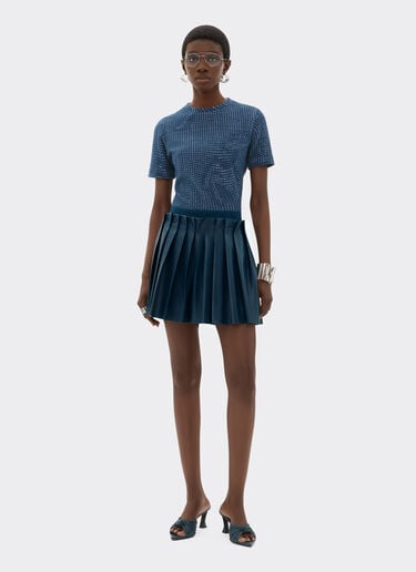 Pantalone short in nappa semilucida Ferrari Pantalone short in nappa semilucida Blu pavone 22460f