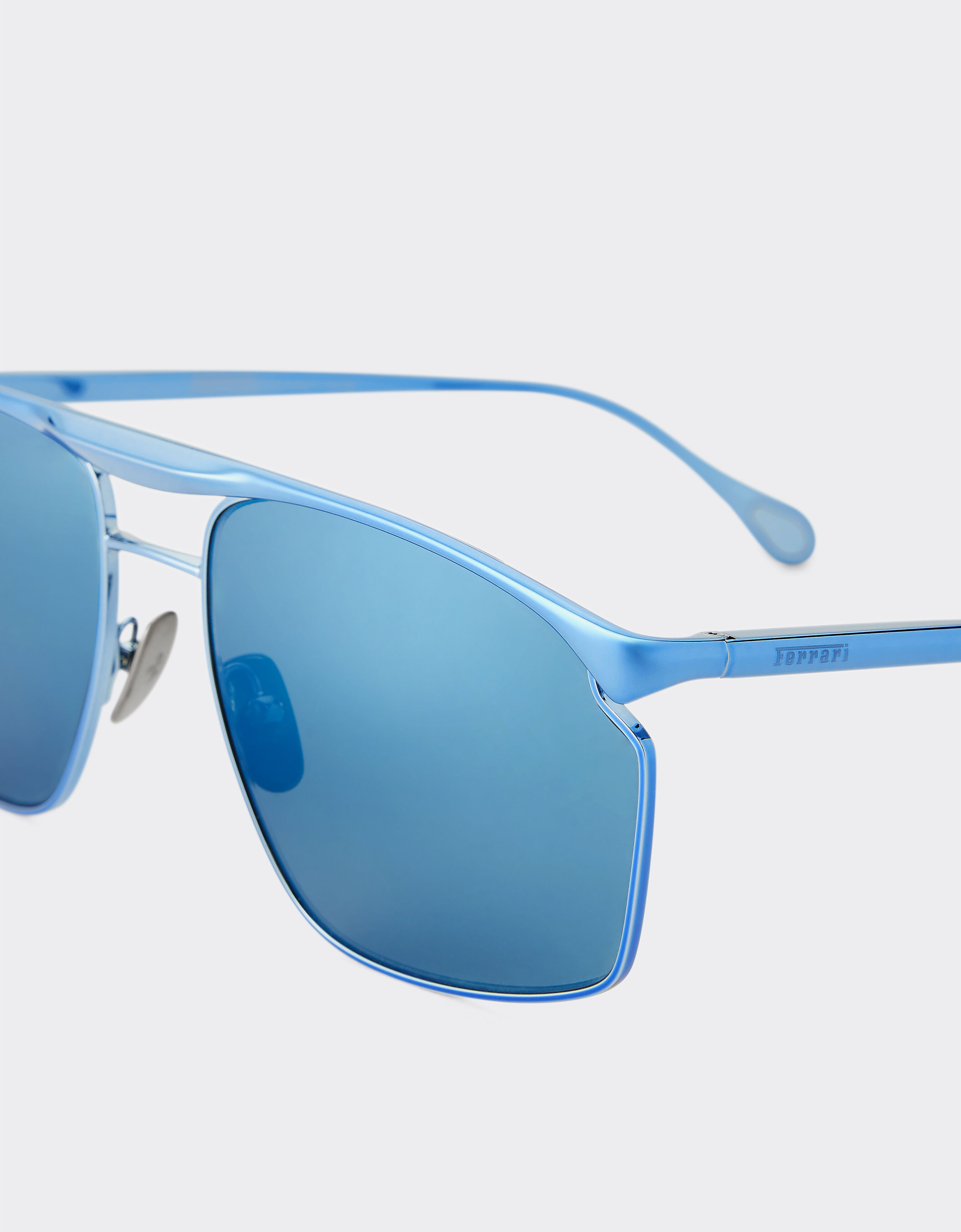 Ferrari Ferrari sunglasses in blue metal with blue mirror lenses Blu Scozia F1538f