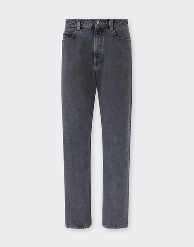 Fünf-Taschen-Hose aus marmoriertem Denim Ferrari Fünf-Taschen-Hose aus marmoriertem Denim Granitgrau 50875f