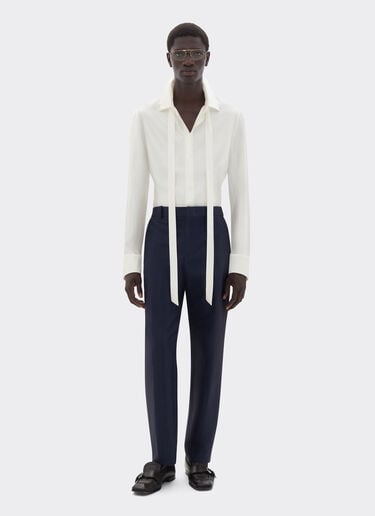 Ferrari Satin shirt with micro-stripe pattern Ivory 49929f