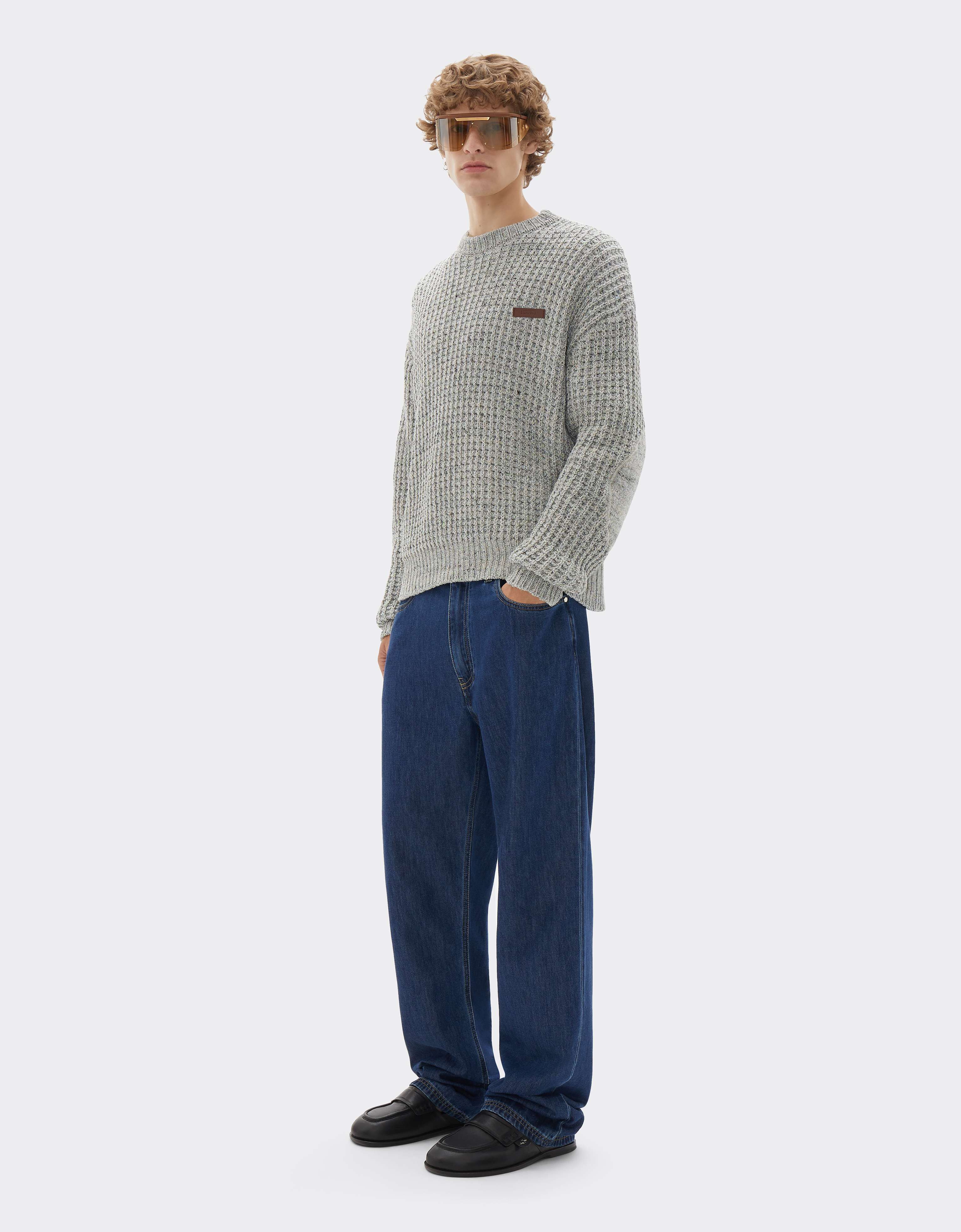 Ferrari Denim-effect crew-neck jumper Beige CKMCN0013KCO0008f
