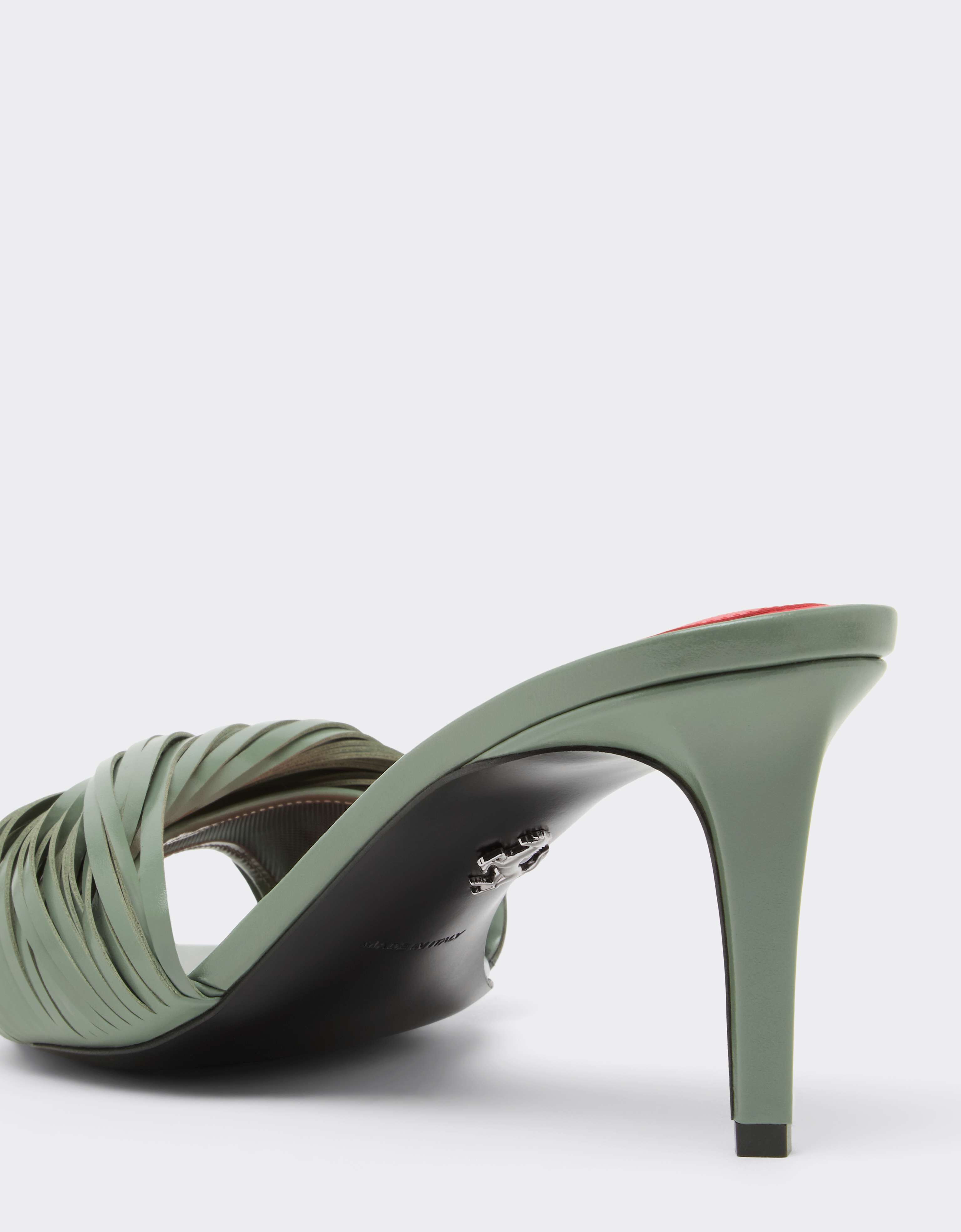 Ferrari Leather Mules with Carved Fringes Salvia CSWML0004XL00007f