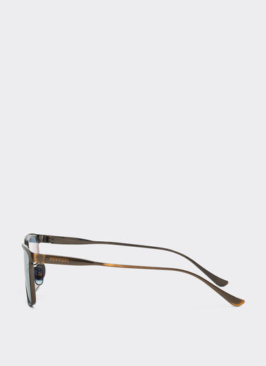 Ferrari Ferrari sunglasses in  brushed gray/brownmetal  with light gray crystal lenses Grey LA0LEf